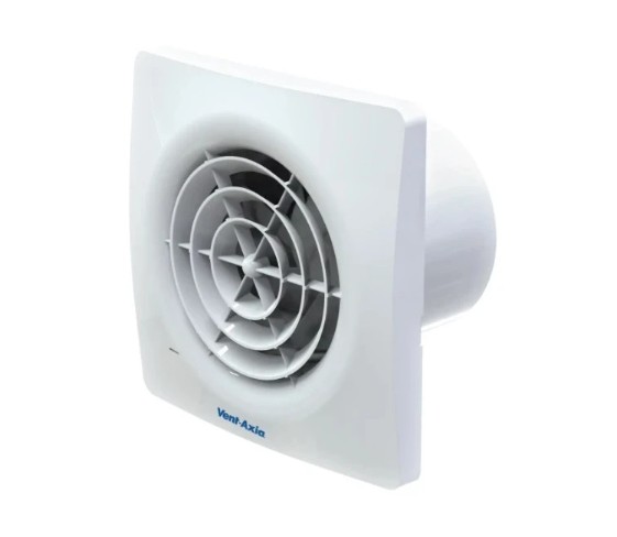 Vent-Axia 416474 Silent Fan 100mm Fixed Speed, Intermittent, Humidistat Model, Fixed Grille